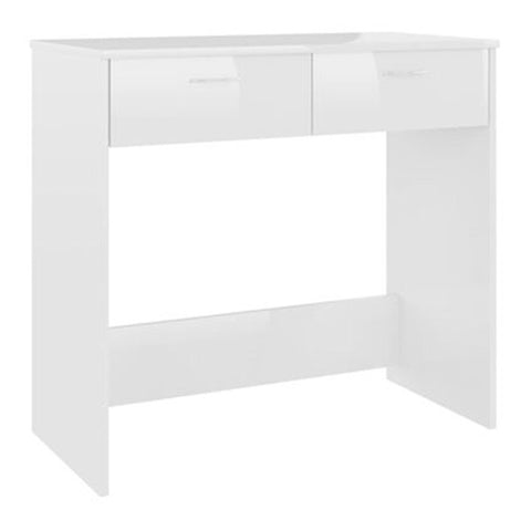 Desk High Gloss White 80X40X75 Cm Chipboard