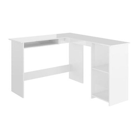 L Shaped Corner Desk High Gloss White 120X140X75 Cm Chipboard