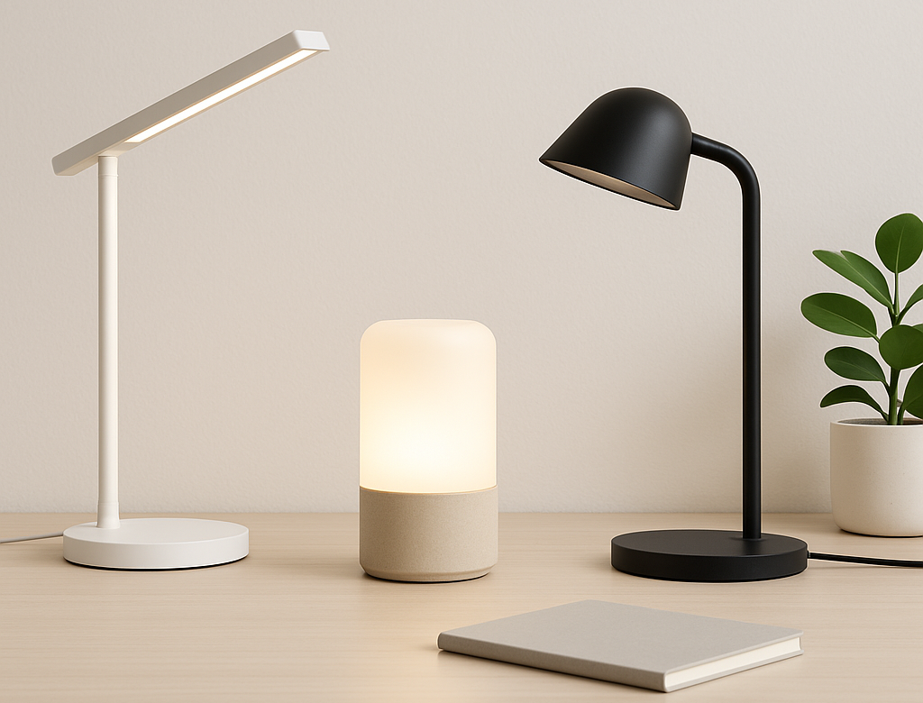 Minimalist desk and workspace lighting for home offices
