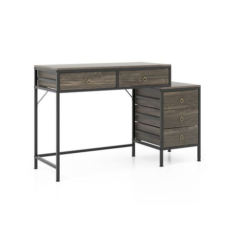 Computer Desk With 5 Drawers And Side File Cabinet