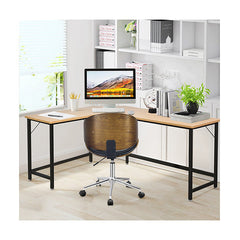 Wood L Shaped Computer Desk with Adjustable Foot Pad