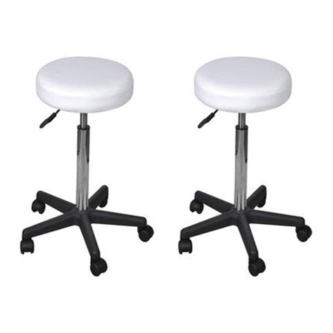 Office Stools 2 Pcs White 98 Cm Faux Leather