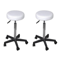 Office Stools 2 Pcs White 98 Cm Faux Leather