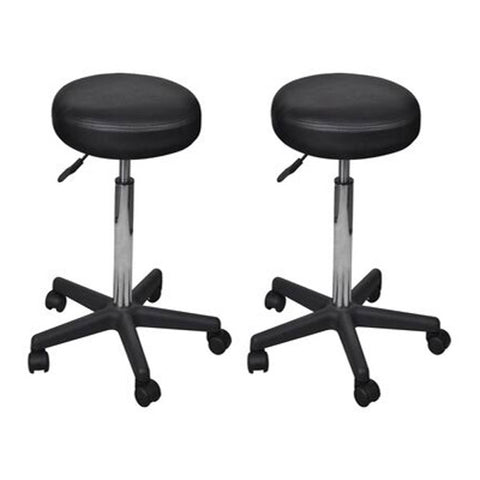 Office Stools 2 Pcs Black 98 Cm Faux Leather
