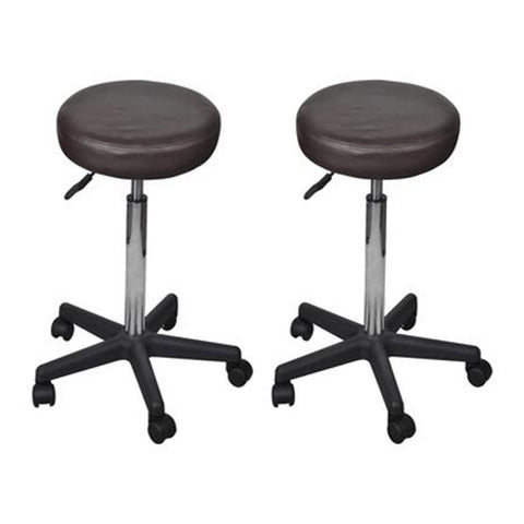 Office Stools 2 Pcs Brown 98 Cm Faux Leather