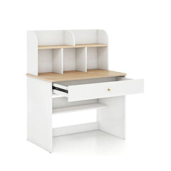 Kids Wooden Study Desk With Hutch And Drawer